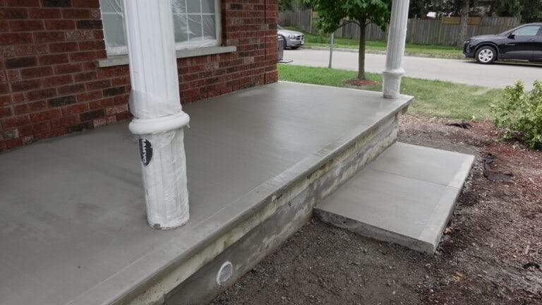 Concrete patios steps and porch installation
